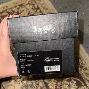 Coach Black Bleeker Suede Sandal Box